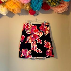 Nic + Zoe Watercolor Floral Print Skirt